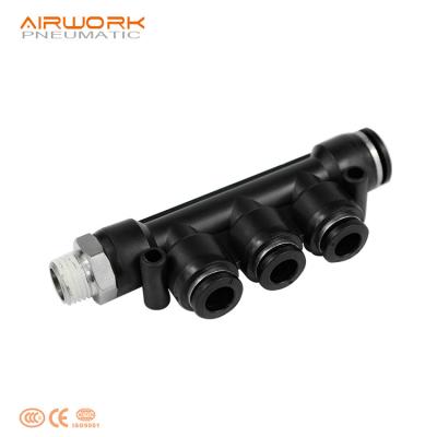 China PKB 5 Way Plastic Cross Hose Fitting 8mm Pneumatic Plastic 1/2