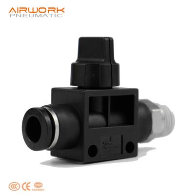 China Factory hand control valve hvfs pu plastic pneumatic depressing fitting for sale