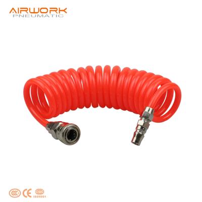 China PU Spring Coil Spiral Air Hoses Hose Pneumatic Flexible Tube for sale