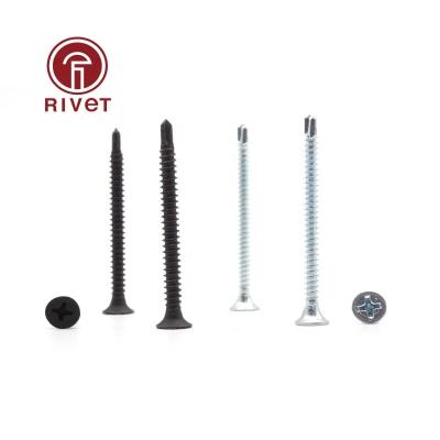 China Matte Black/Grey Phosphated Drywall Gypsum Thread Bugle Head Panel Screw Rough Drywall Screw For Drywall for sale