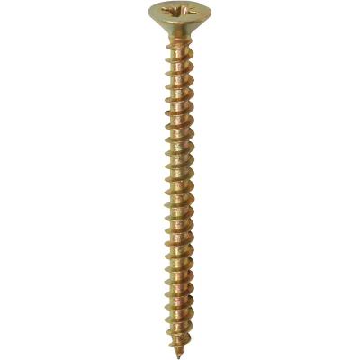 China China Factory Wholesale Flat Head Self Tapping Screw C1022 Chipboard Yellow Galvanized Wood Screw for sale