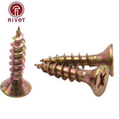 China Truss China Manufacturer Yellow Zinc Painted Chipboard Screw Pan Head for sale