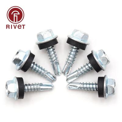 China Pan China Wholesale Hexagon Teak Wood Stainless Steel Hex Self Drilling Head Screw With EPDM Gaskets Covering Screws for sale