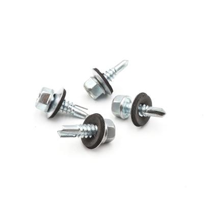 China Wholesale Galvanized China Metal Hexagon Teak Wood Stainless Steel Hex Self Drilling Head Screw With EPDM Gaskets Covering Screw for sale