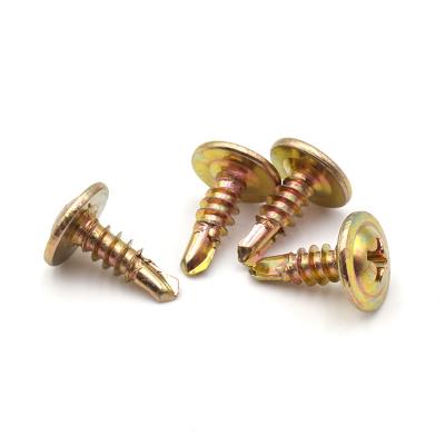 China Pan M4.2 Phillips Galvanized Truss Head Self Drilling Screws Truss Washer Head Roofing Screws for sale