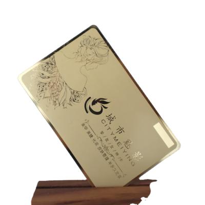 China Popular China Metal Card Gold Mirror Metal Business Card / VIP Name Card for sale