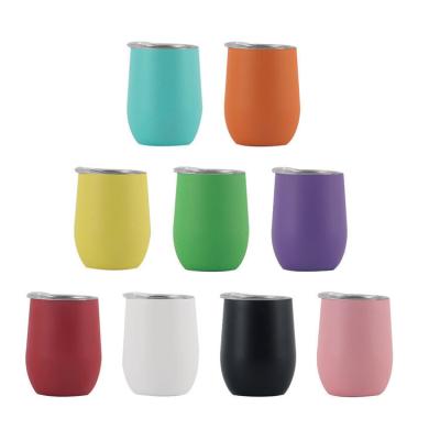 China Amazon Stainless Steel Wine Beer Vacuum Viable Hot Selling U Shaped Egg Cups 12oz Eggshell Mug Vacuum Cups for sale