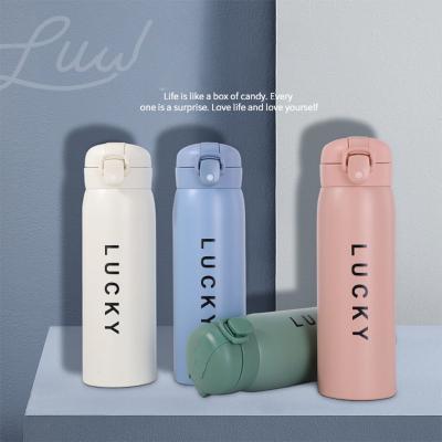 China Wholesale PORTABLE 304 Stainless Steel Long-term Child Insulation Factory Cup Lid Intelligent Bouncing Thermos Bottle for sale