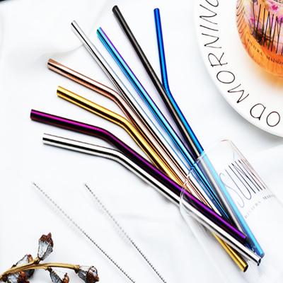 China Stocked Drinking Straws Eco Straw Set Food Grade Approved Stainless Steel Cheaps Metal Reusable Straws Wholesale for sale