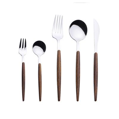 China Best Long Handle 304 Stainless Steels Gold Silver Fork And Spoon Stocked Creative Selling Flatware Set for sale