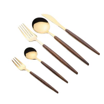 China Amazon Stocked Hot Sale Customized Portable Table Dinner Spoon Fork Knife Set Stainless Steel Cutlery for sale