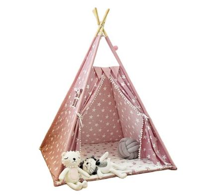 China Wholesale Outdoor and Indoor Cotton 100% Luxury Canvas Tent Lace Entertainment White Teepee Tents for Kids for sale