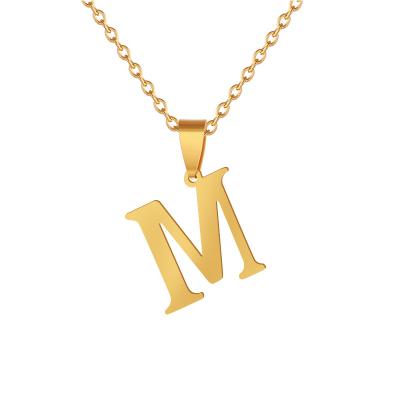 China Hiphop DIY Personalized Silver Stainless Steel Letter Initial Necklace Women Hip Pop Jewelry Necklace for sale