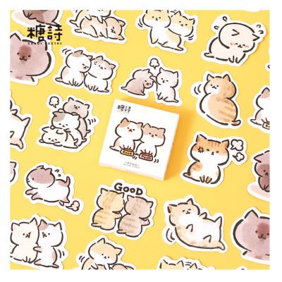 China Decorative Sticker Boxed Cat Sauce Notebook DIY Sealing Stickers Naughty Decorative Stickers Universal for sale