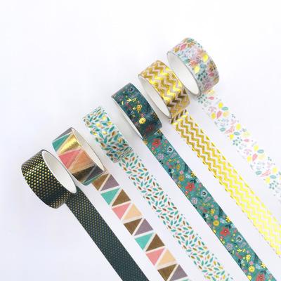 China 6 Pcs ANTISTATIC Decorative Washi Foil Tapes Hand Count Paper Decoration Adhesive Tape for sale