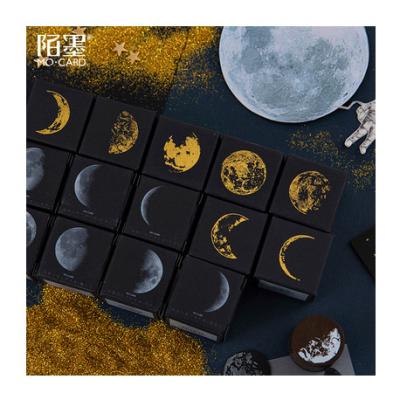 China Planet Moon Series Mini Cute Wooden Rubber Stamps Diy Eco-Friendly Stamps Set For Diy Craft Card Making Planner Scrapbooking for sale