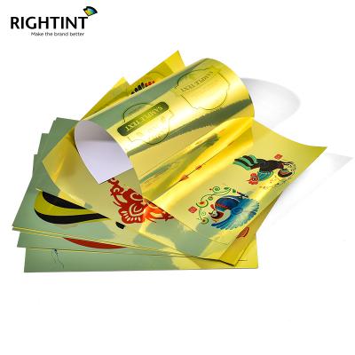 China Gold Waterproof Inkjet Waterproof PET Self Adhesive Film for sale