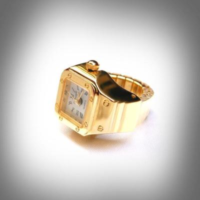 China Gender: R.Gem unisex. Vintage Mens Womens Adjustable Elastic Girl Mini Finger Ring Watch With Square Dial for sale