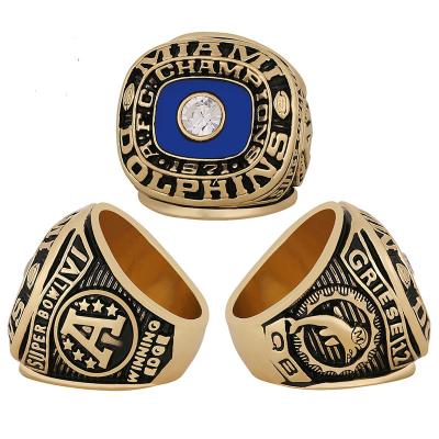 China Wholesale 1971 NFL Miami Dolphins Europe and Rugby Championship Ring Environmental Alloy Men's Championship Ring for sale