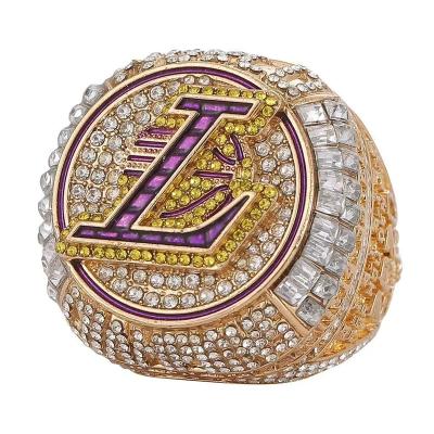 China Europe And Mens Basketball Stainless Steel Pave Cubic Zircon Lakers Championship Ring Iced Out Crystal CZ Los Angeles Lakers Champion Rings for sale