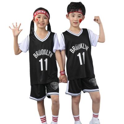 China Baby Kindergarten Baby Kindergarten Performance Training Uniform Short Sleeve Sweatshirt Suit Children Breathable Basketball Uniform Layout for sale