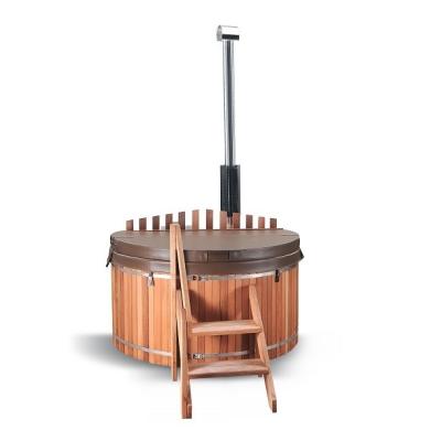 China New Arrival Traditional Wood Fired Hot Tub Cedar Spa Red Wood Electric Hot Tub Heater for sale