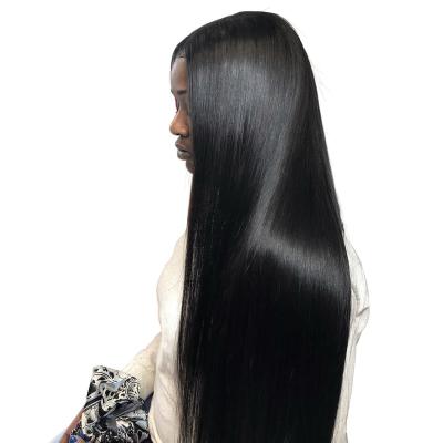 China No Shedding USA Wholesale Price 100% Raw Unprocessed Brazilian Cuticle Aligned Straight Virgin Hair Lace Front Wig For Black Women for sale