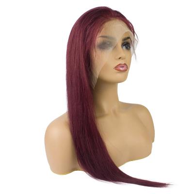 China Shedding.no Tangle.soft.shiny Pre Plucaked High Quality 99J No Lace Front Wig 100 Colored Straight Human Hair Remy Wigs for sale