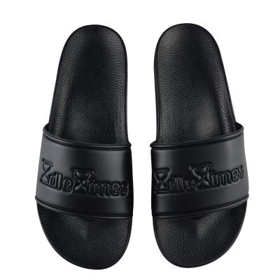 China Custom Men's Flip Flop Slippers Multi Color Logo Slides Embossed Bath Slipper New Trend Fashion Unisex Injection PVC Slipper for sale