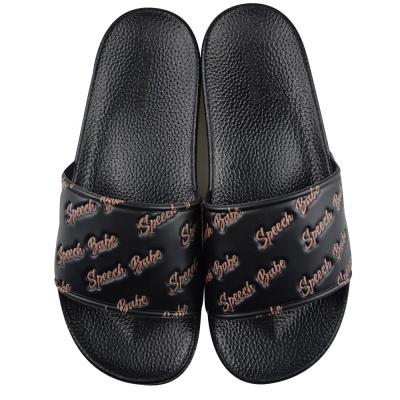 China Fashion Trend Comfortable Slippers Female Custom Made Sandals Engraved Logo Club Personalized Slides Zapatillas Sandals and Casual Slipper Men Embossed for sale