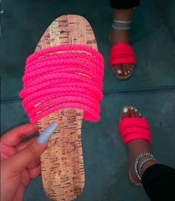 China Women Flat Sandals Wholesale Beach Flat Slippers Freeze Colorful Shoes For Women for sale