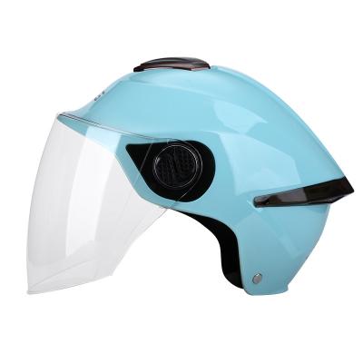 China New Listing 2021 Men's Motorcycle Helmet Motocross Motorcycle Half Helmet Blue Face Helmet Motorcycle Safety Helmet for sale