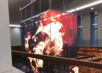 China Transparent Glass Wall LED Screen P7.8 Full Color Advertising Video Wall 3840hz for sale