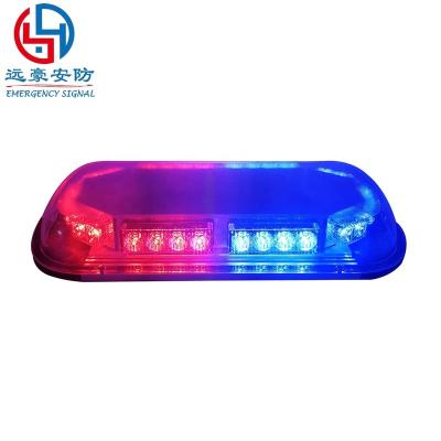 China Automotive 1W Big Power Waterproof Led Light Bar Double Color PC Lens Mini Car Emergency Strobe Lightbar Beacon Lightbar With Magnet Base for sale