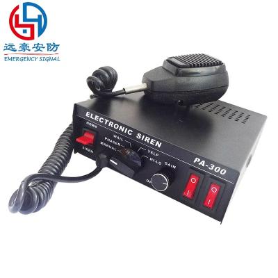 China DC12V/24V 100 watt Automobile PA300 watt PA300 car electronic siren hot sale police siren microphone ambulance ambulance siren amplifier with phaser tone for sale