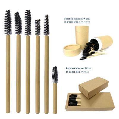 China Tree Shape Tapered Bamboo Handle Disposable Mascara Wand Eyelash Brushes Eco - Friendly for sale