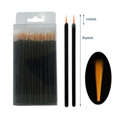 China Economic Disposable Nylon Hair Eyeliner Brushes 25 Counts In Plastic Bag for sale