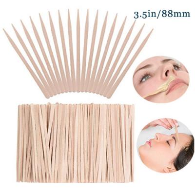 China Small 3.5 Inch Disposable Wooden Applicator Shoe Shine Sticks For Eyebrow Lip Nose Hair Removal for sale