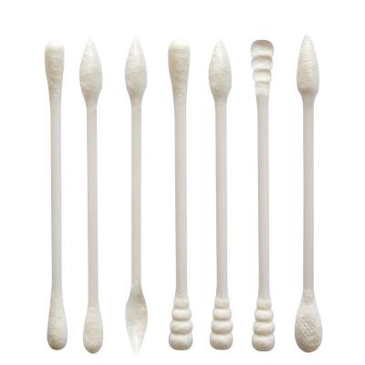 China Cotton eye makeup cotton buds nail makeup cotton swab with pointed and flat cotton applicators for sale