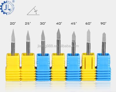 China JIALING Carbide PCB Flat Bottom CNC V Shape Engraving Cutter Bit Flat Bottom Carving Bits for sale