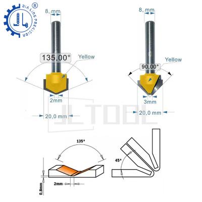 China Aluminum Cutting Tool Aluminum Carbide End Mill ACP Cutter Router Bit V Groove CNC Milling Cutter Aluminum Cutting Tool End Mills For Metal Aluminum ACP 6mm for sale