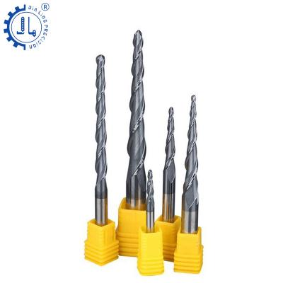 China Rilievo Router Bit Carbiede Engraving Tapered Ball Nose 2.0 End Mill Cutter CNC Two Flut Taper Ball Nose End Mills Tapered End Mill tapered end for sale