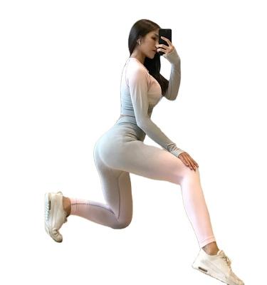 China Wholesale Antibacterial Gradient Peach Hip Tummy Control Sports Pants For Women Yoga Sports Custom Made Gradient Gaiters for sale