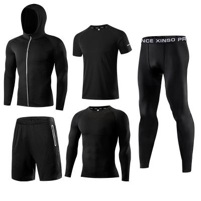 China Autumn High Elastic Men's Breathable Quick-drying Spring Five-piece Basketball Training Running Sportswear for sale