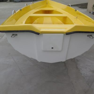 China 2021 year fiberglass yellow cheap fiberglass fishing boat 4m small FS400 for sale