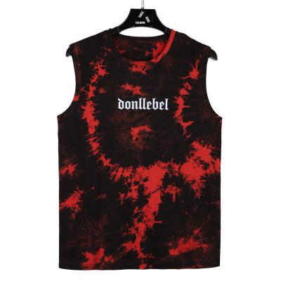 China 2020 Summers New Fashion Tank Top Anti-wrinkle Letter Printing Gym Vest Men Tie Dye Tank Tops for sale