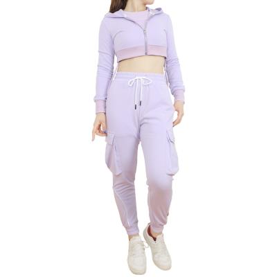 China Custom Plus Size Jogger Two Piece Jacket And Pants Women Sweat Suits Tracksuit Set For Women for sale