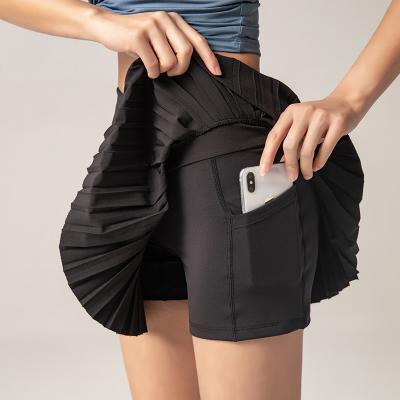 China Outdoor quick-drying fitness exercise badminton breathable running shorts women's anti-exposure skort tennis skirt tennis shorts for sale