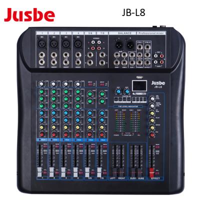 China High Quality With USB 8 Channels Audio Mixer Mixing Console 395*390*60 for sale