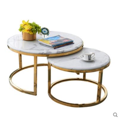 China 2020 new stainless steel living room furniture stainless steel coffee table modern marble coffee table luxury round coffee table 2020 new luxury round marble coffee table for sale